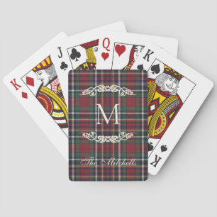 Jeu de cartes personnalisé avec carreaux bleus rou
