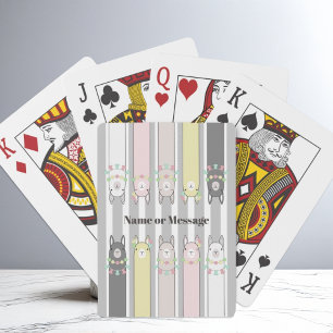 Jeu De Cartes Personnalisé Cute Retro Coloré Llamas Enfants