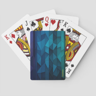 Jeu De Cartes Personnalisé Géométrique Bleu et Motif Turquoise