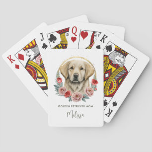 Jeu De Cartes Personnalisé Golden Retriever Florals Chien Maman