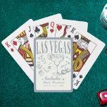 Jeu De Cartes Personnalisé Las Vegas Bachelorette Party<br><div class="desc">Améliorez vos festivités de bachelorette avec nos cartes de poker personnalisées Dusty Blue Custom Las Vegas Bachelorette Party. Conçues pour incarner l'esprit dynamique de Las Vegas, ces cartes présentent des thèmes ludiques tels que "Vegas Before Vows" et "Lucky in Love Bachelorette Weekend". Parfaites pour un panier à thème "Drunk in...</div>