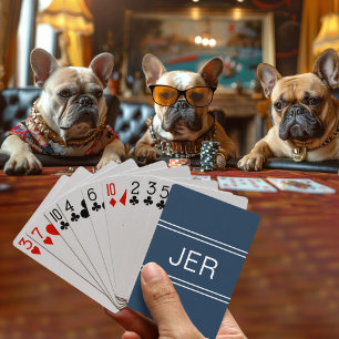 Jeu De Cartes Personnalisé Moderne Simple Monogramme Initial Bic