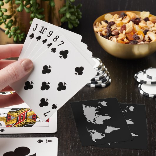 Jeu De Cartes Personnalisé, noir personnalisé, carte du monde (In Situ)