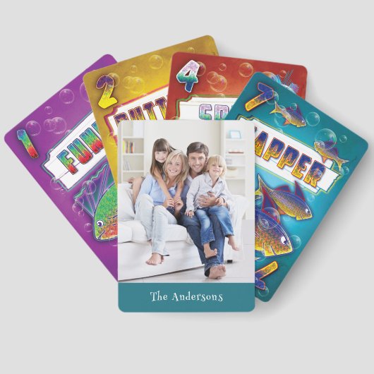 Jeu De Cartes Personnalisé Nom "Go Fish" Photo Lecture Cartes (Verso)