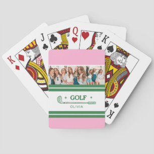 Jeu De Cartes Personnalisé Nom rose et vert photo de l'amant de 