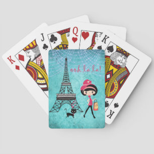 Jeu De Cartes Personnalisé Oh La La Paris Girl and Cat