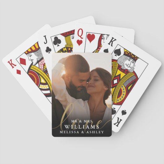 Jeu De Cartes Personnalisé Photo Love Script Mariage Faveur (dos)