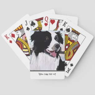Jeu De Cartes Personnaliser Bordure noire et blanche Collie sour