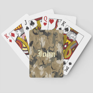 Jeu De Cartes Personnaliser Camouflage Reptile Brown Jouer aux c