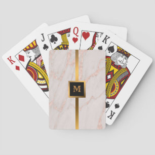 Jeu De Cartes Personnaliser en marbre de Parties scintillant ros