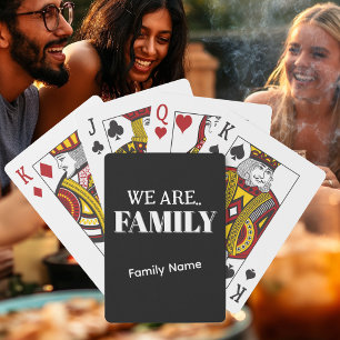 Jeu De Cartes Personnaliser "FAMILLE" & Nom de famille B&W Game