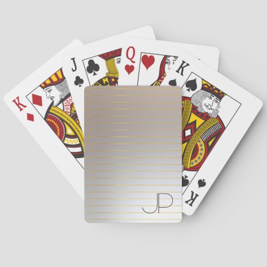 Jeu De Cartes Personnaliser Faux Gold Silver Mono gram Modèle (dos)