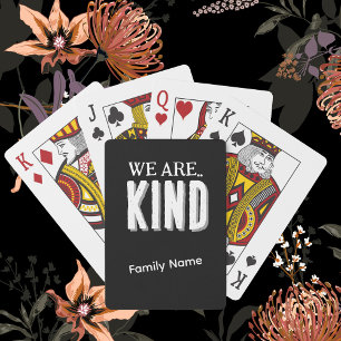 Jeu De Cartes Personnaliser "Kind" & Nom de famille B&W Game Nig