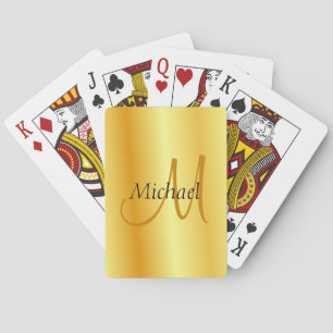 Jeu De Cartes Personnaliser le Monogramme initial Elegant Modèle