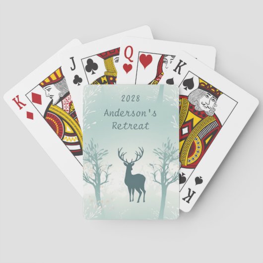 Jeu De Cartes Personnaliser le Motif cerf et arbre (dos)