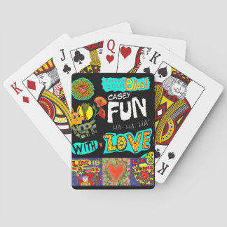 Jeu De Cartes Personnaliser le nom Fun Trendy Cartoon Collage