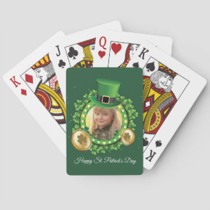 Jeu De Cartes Personnaliser Nom Et Photo St. Patrick's Day Green