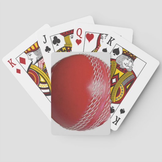 Jeu De Cartes Personnaliser rouge de balle de cricket avec votre (dos)