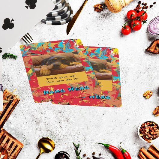 Jeu De Cartes Personnalisez le nom et la photo coupé Rotation Ch