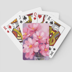 Jeu De Cartes Pétales roses en fleurs Peinture de fleurs à l'a