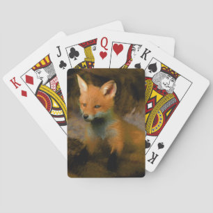 Jeu De Cartes Petit bébé Fox Cub Portrait