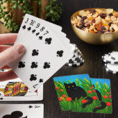 Jeu De Cartes Petit chat noir dans un jardin de tulipes (In Situ)
