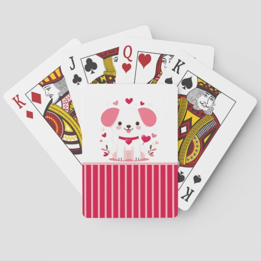 Jeu De Cartes Petit chiot de la Saint-Valentin (dos)