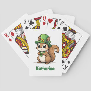 Jeu De Cartes Petit écureuil de jour Saint Patrick personnalisé