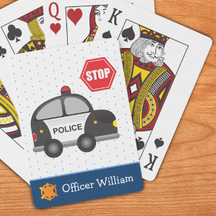 Jeu De Cartes Petit Garçon policier et voiture enfant