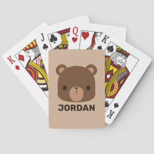 Jeu De Cartes Petit ours Brown mignon avec nom personnalisé