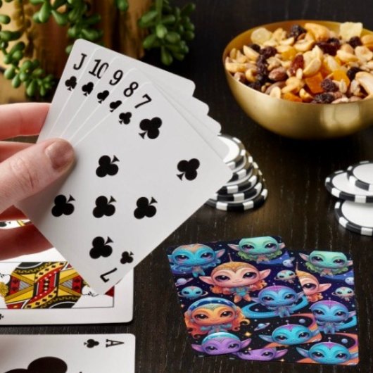 Jeu De Cartes Petits Aliens Multi-Couleurs dans l'Espace