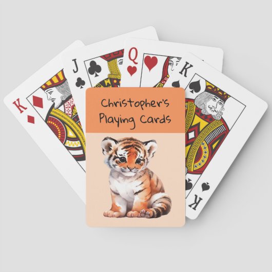 Jeu De Cartes Petits enfants pêche au tigre orange (dos)