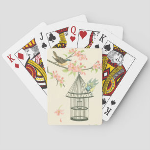 Jeu De Cartes Petits oiseaux perchés sur une branche et sur une 