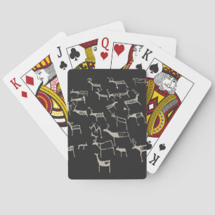 Jeu De Cartes Pétroglyphe de roche Chasse ancienne du cerf europ
