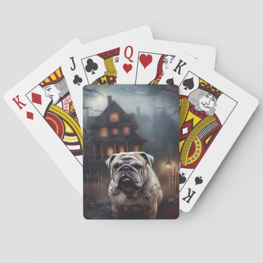 Jeu De Cartes Peur d'Halloween Bulldog (dos)