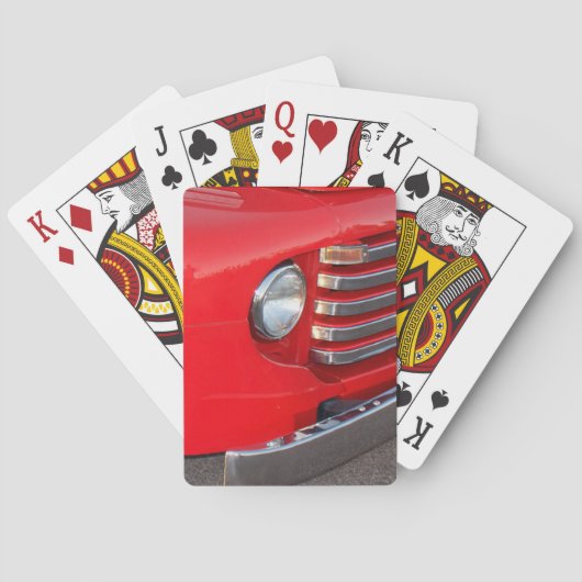 Jeu De Cartes Phare de camion rouge classique (dos)