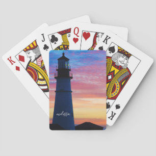 Jeu De Cartes Phare de Portland Head Sunrise Maine