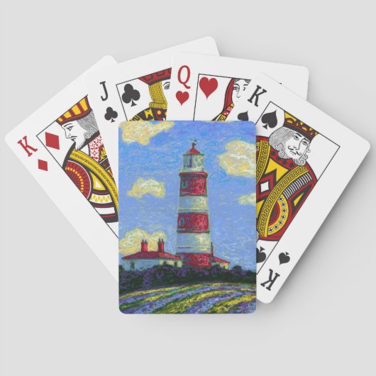 Jeu De Cartes Phare Pastel et champs de lavande (dos)