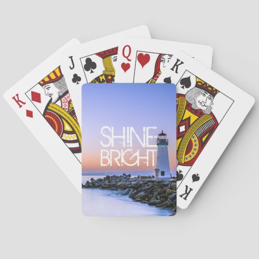 Jeu De Cartes Phare Pastel Sunset Shine Bright Rocky Beach (dos)