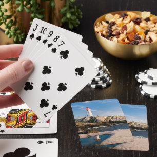 Jeu De Cartes Phare sur rochers avec réflexion océanique