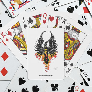 Jeu De Cartes Phénix Ardente Oiseau de Feu Tribal Noir Flammes