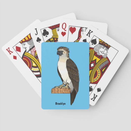 Jeu De Cartes Philippine eagle bird cartoon illustration  (dos)