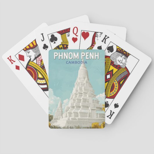 Jeu De Cartes Phnom Penh Cambodge Illustration Voyage Art Retro (dos)
