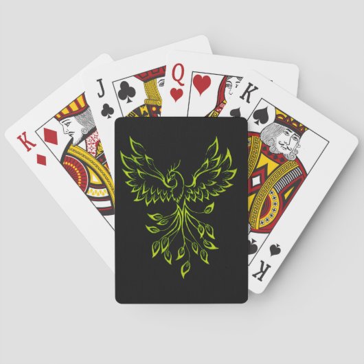 Jeu De Cartes Phoenix vert se lève sur le noir (dos)