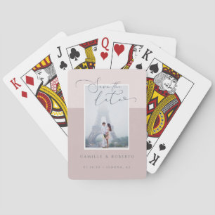 Jeu De Cartes Photo à deux tons rose moderne, minimaliste et élé