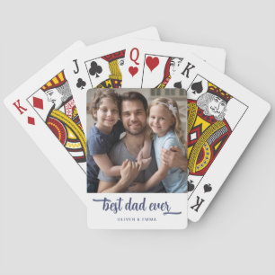 Jeu De Cartes Photo avec texte personnalisé Meilleur Papa du Mon
