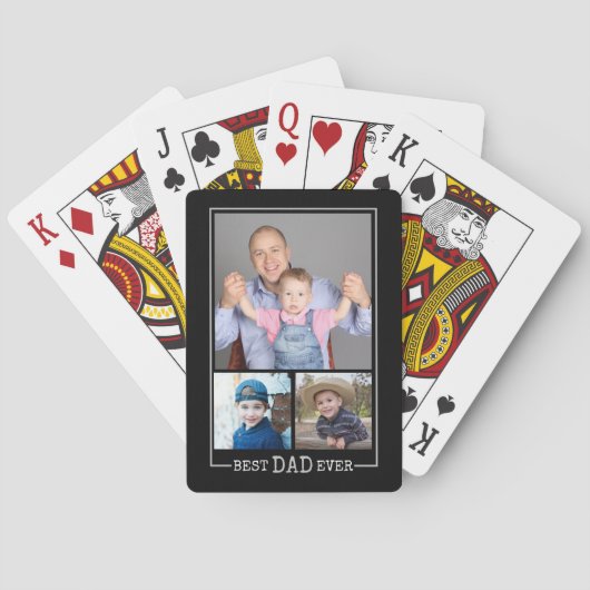 Jeu De Cartes Photo Collage de photos de Best Dad Ever 3 Black (dos)