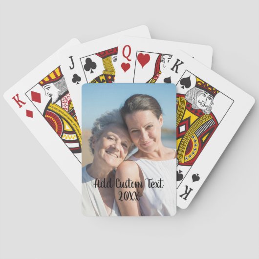 Jeu De Cartes Photo complète - Poker texte vertical personnalisé (dos)