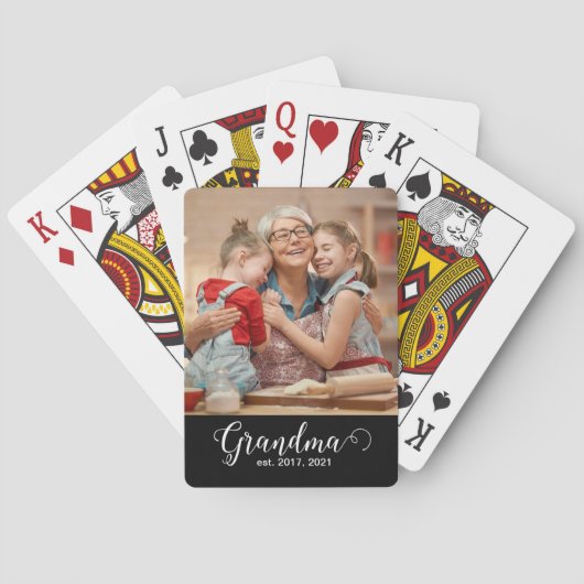 Jeu De Cartes Photo de cadeau de script établi de grand-mère (dos)