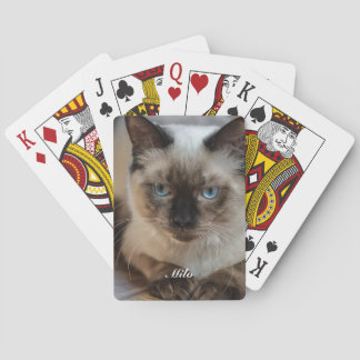 Jeu De Cartes Photo de chat Ragdoll personnalisé avec nom